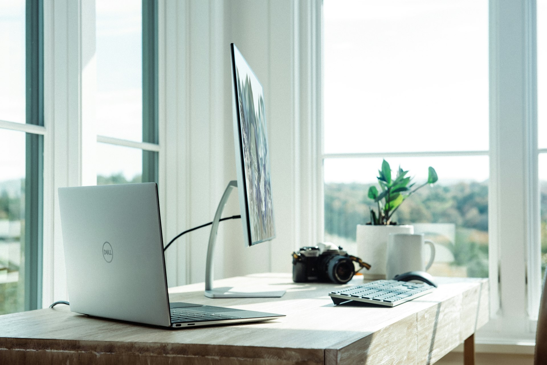 A home office workspace
