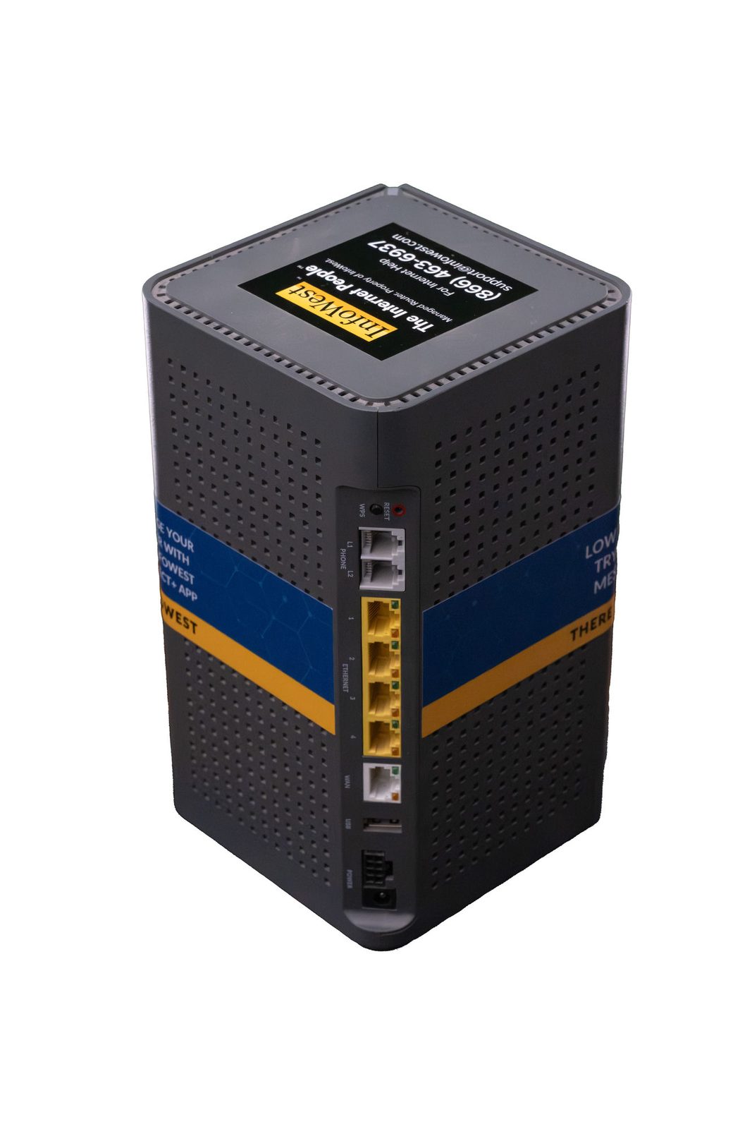 Managed router, rear port layout